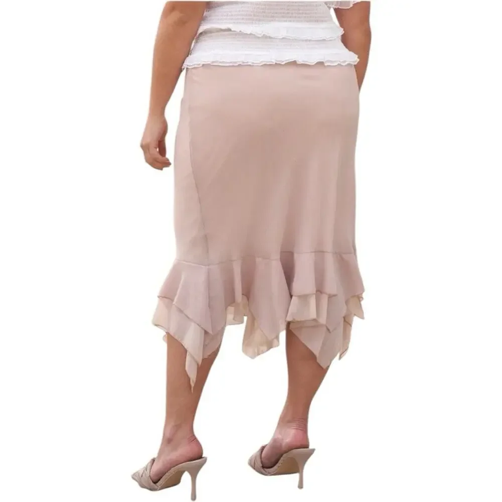 Fitted Flare Peplum Midi Skirt - Size 3X